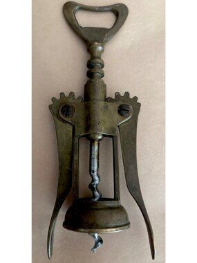 Vintage Corkscrew Butterfly  Brass Wine Bottle Opener Made in Italy